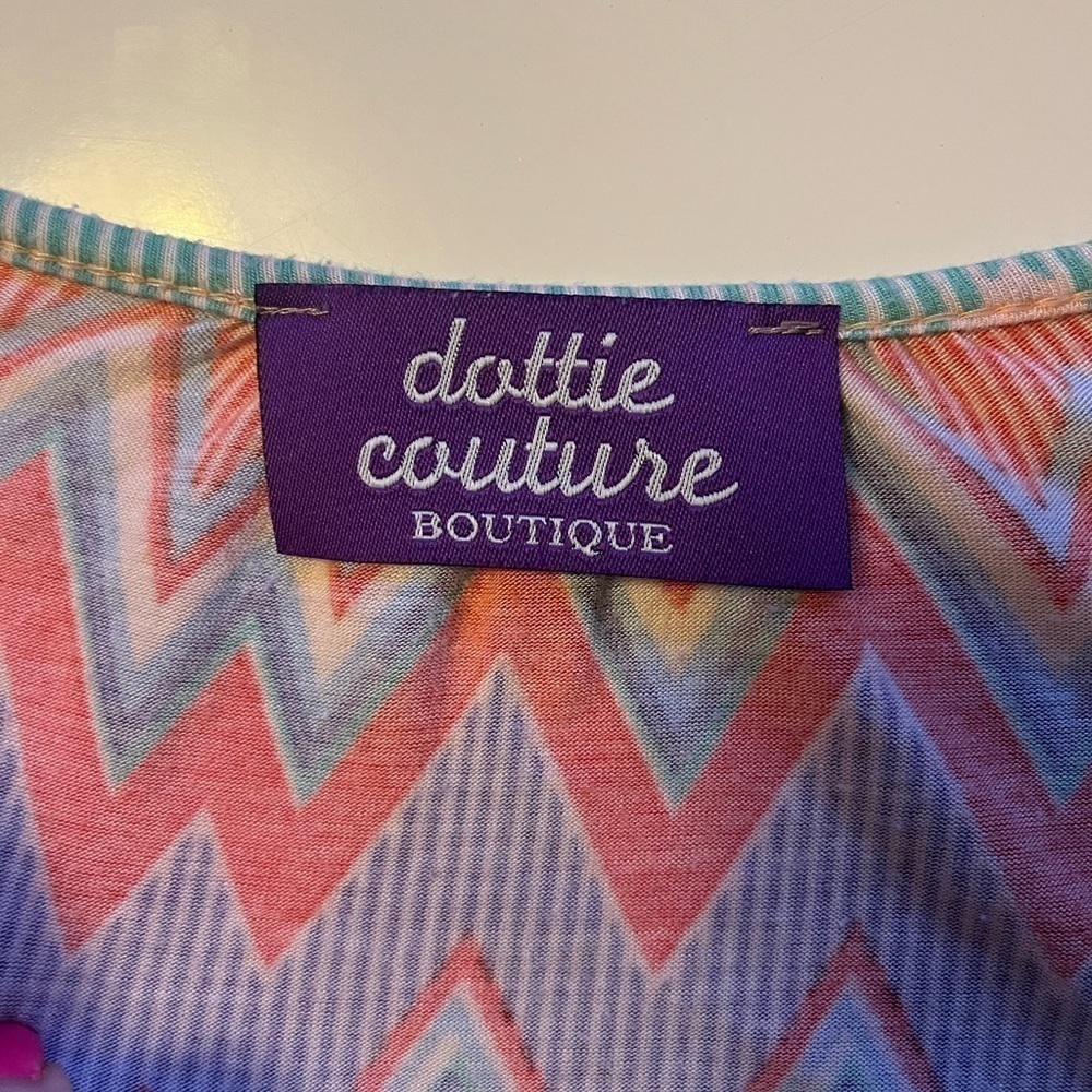 Dottie Couture Chevron Wrap Dress Boho Long Sleeve Mini Dress Women’s M - Picture 3 of 3